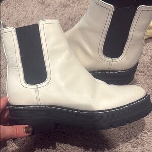 Marc Fisher White Ankle Boots